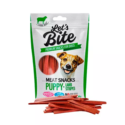 Brit – Let’s Bite Meat Snacks Puppy Lamb Stripes 80 gr