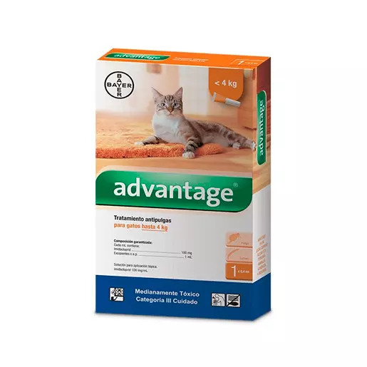 Advantage pipeta Antipulgas para Gatos hasta 4 kg