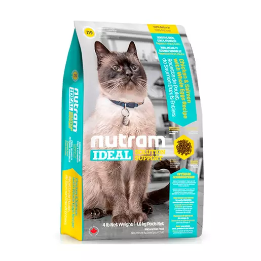 I19 Nutram Ideal Sensitive Skin, Coat & Stomach Cat