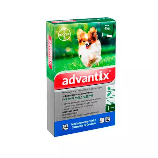 Pipeta antipulgas Advantix 1ml hasta 4kg