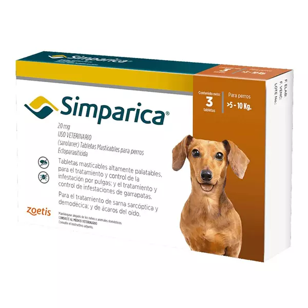 Simparica Antipulgas 20mg (5 a 10kg)