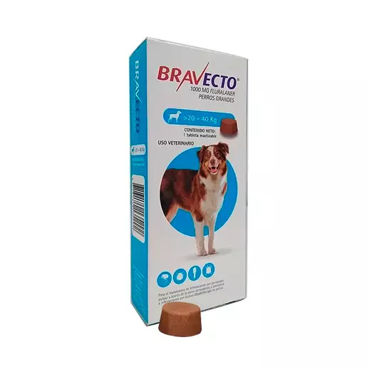 Antipulgas Para Perro Bravecto 1000mg 20 Kg - 40 Kg