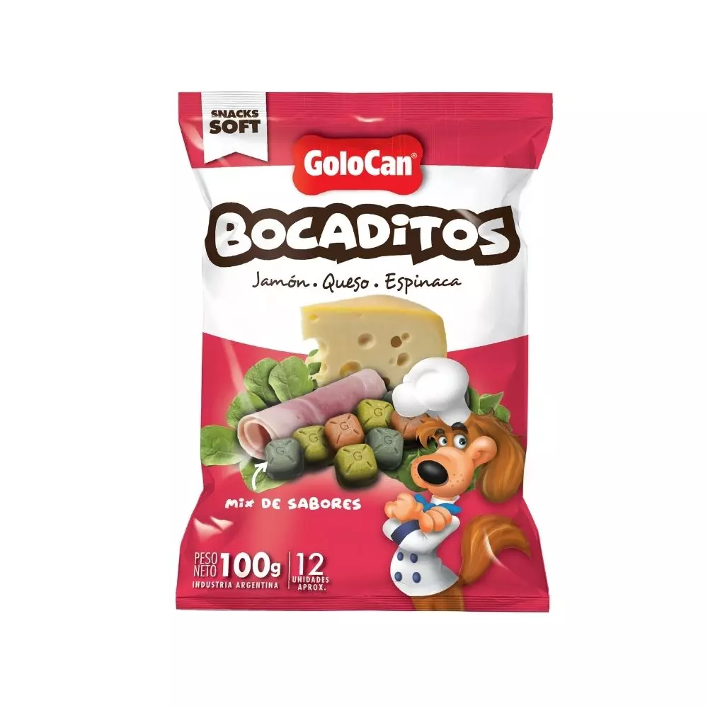 Snacks para Perros Golocan  Bocaditos de Jamón